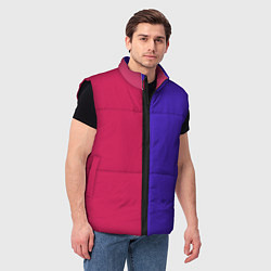 Мужской жилет Полосы фуксия, фиолетовый и черный, цвет: 3D-черный — фото 2