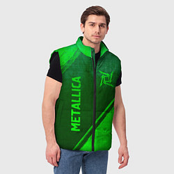 Мужской жилет Metallica - green gradient вертикально, цвет: 3D-черный — фото 2