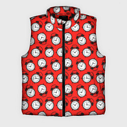 Мужской жилет Будильник паттерн, цвет: 3D-черный