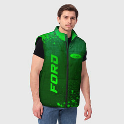 Мужской жилет Ford - green gradient вертикально, цвет: 3D-черный — фото 2