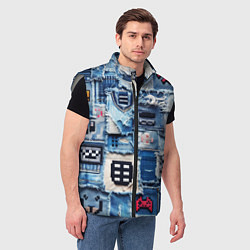 Мужской жилет Геймерские знаки на пэчворк, цвет: 3D-светло-серый — фото 2