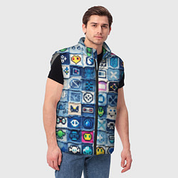 Мужской жилет Пиксельный пэчворк, цвет: 3D-светло-серый — фото 2