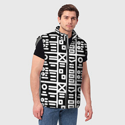 Мужской жилет Геометрические фигуры паттерн, цвет: 3D-светло-серый — фото 2