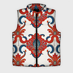 Мужской жилет Узор красно-синий на белом фоне, цвет: 3D-светло-серый