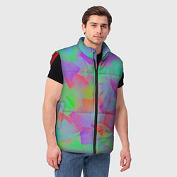 Мужской жилет Разноцветные слайды - абстракция, цвет: 3D-красный — фото 2