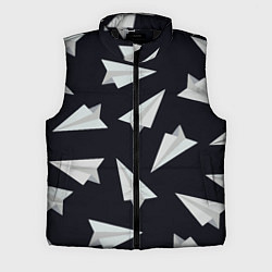 Мужской жилет Белый бумажный самолётик - Телеграм, цвет: 3D-черный