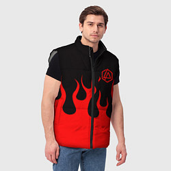 Мужской жилет Linkin park logo fire, цвет: 3D-светло-серый — фото 2