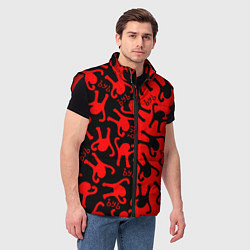 Мужской жилет ЪУЪ съука mem pattern, цвет: 3D-красный — фото 2