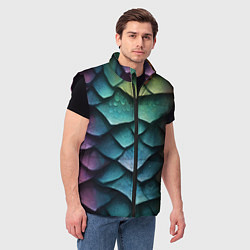 Мужской жилет Цветная чешуя дракона, цвет: 3D-черный — фото 2