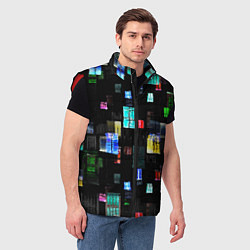 Мужской жилет Окна ночного города, цвет: 3D-красный — фото 2