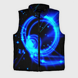 Мужской жилет Оптические синие волны, цвет: 3D-черный