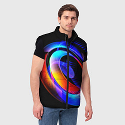 Мужской жилет Оптические иллюзии волны, цвет: 3D-черный — фото 2