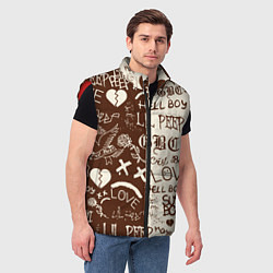 Мужской жилет Lil peep retro pattern, цвет: 3D-красный — фото 2