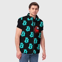 Мужской жилет Among us биткоин, цвет: 3D-черный — фото 2