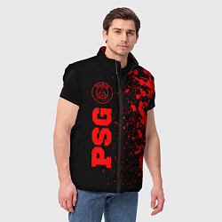 Мужской жилет PSG - red gradient по-вертикали, цвет: 3D-черный — фото 2