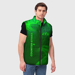 Мужской жилет Counter-Strike 2 - green gradient вертикально, цвет: 3D-черный — фото 2
