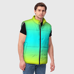 Мужской жилет Кислотный градиент абстракция, цвет: 3D-светло-серый — фото 2