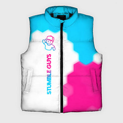 Мужской жилет Stumble Guys neon gradient style по-вертикали, цвет: 3D-черный