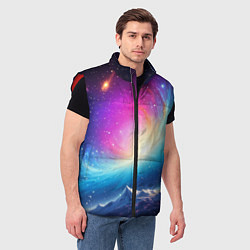 Мужской жилет Бескрайний космос, цвет: 3D-красный — фото 2