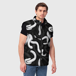 Мужской жилет Черные и белые змеи, цвет: 3D-черный — фото 2
