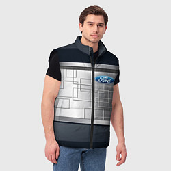 Мужской жилет FORD текстура из метала, цвет: 3D-черный — фото 2