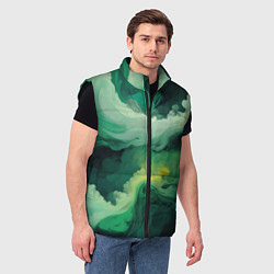 Мужской жилет Изумрудные волны, цвет: 3D-черный — фото 2