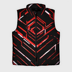 Мужской жилет Красные смазанные линии на чёрном фоне, цвет: 3D-черный
