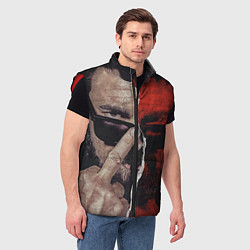 Мужской жилет Между добром и злом, цвет: 3D-красный — фото 2