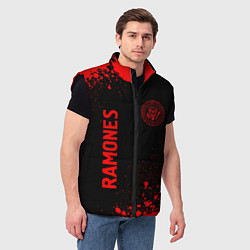 Мужской жилет Ramones - red gradient вертикально, цвет: 3D-черный — фото 2
