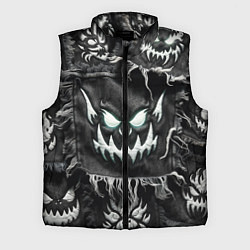 Мужской жилет Облик монстра на пэчворк джинсах