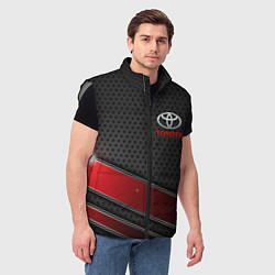 Мужской жилет Toyota auto car, цвет: 3D-светло-серый — фото 2