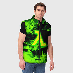Мужской жилет Half life кислотное лого огонь, цвет: 3D-черный — фото 2