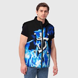 Мужской жилет Doom fire logo steel, цвет: 3D-черный — фото 2