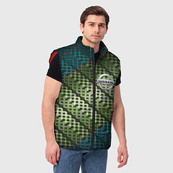 Мужской жилет Nissan авто текстура узор, цвет: 3D-красный — фото 2