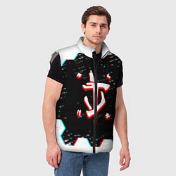 Мужской жилет Doom hexagon glitch color, цвет: 3D-светло-серый — фото 2