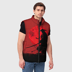 Мужской жилет Самурай на закате, цвет: 3D-черный — фото 2
