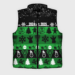 Мужской жилет Новогодняя с оленями и змеями, цвет: 3D-светло-серый
