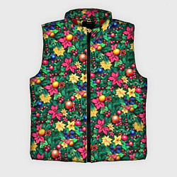 Мужской жилет Ёлочные шары и остролистный падуб