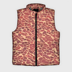 Мужской жилет Тёмно красные плитки на бежевом фоне, цвет: 3D-светло-серый