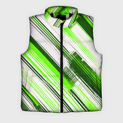 Мужской жилет Зелёные диагональные полосы на белом фоне