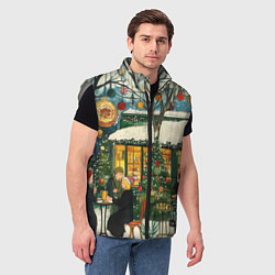 Мужской жилет Новогодние посиделки, цвет: 3D-светло-серый — фото 2