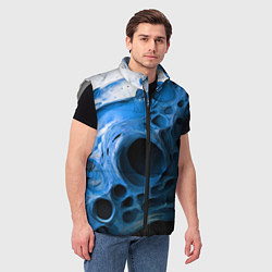Мужской жилет Сине-белая абстрактная структура, цвет: 3D-светло-серый — фото 2