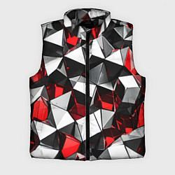 Мужской жилет Красно-белые рельефные треугольники на чёрном фоне