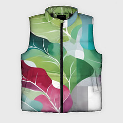Мужской жилет Акварельные листья и полоски