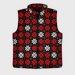 Мужской жилет Red and white stars on a black background
