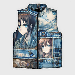 Мужской жилет Пэчворк с аниме, цвет: 3D-черный