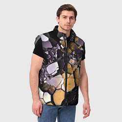 Мужской жилет Чёрно-жёлтый камень, цвет: 3D-светло-серый — фото 2