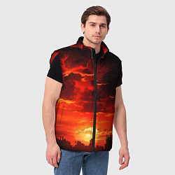 Мужской жилет Багровый апокалиптический закат, цвет: 3D-красный — фото 2