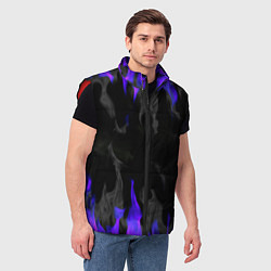 Мужской жилет Неоновый огонь и дым, цвет: 3D-красный — фото 2