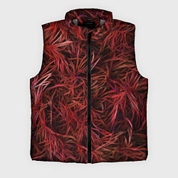 Мужской жилет Красная трава на чёрном фоне